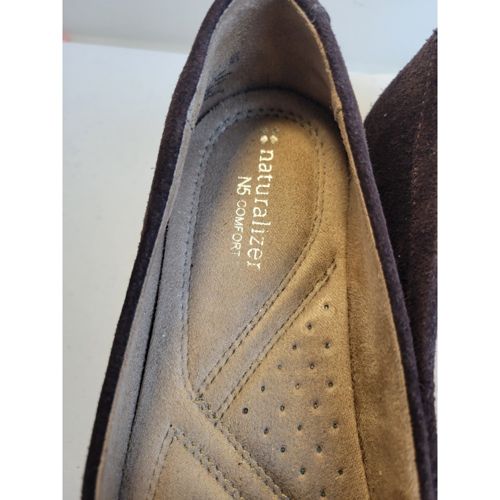 Naturalizer Kaptain Loafers Chain Suede Oxford Flats Brown Womens Size 9.5 - Picture 5 of 12